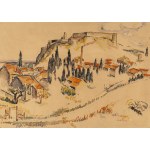 Maria Melania Mutermilch \ Mela Muter (1876 Warszawa - 1967 Paryż), Sekwana w Paryżu z Pont Marie w tle (recto) / Pejzaż prowansalski z Villeneuve-lès-Avignon