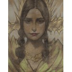 Stanisław Ignacy Witkiewicz \ Witkacy (1885 Warszawa - 1939 Jeziory na Polesiu), Portret kobiety z warkoczami, 1931