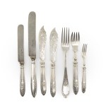 Cutlery set in a tray