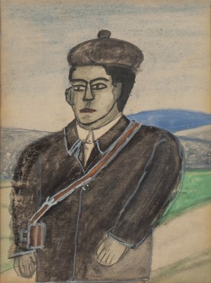 Nikifor Krynicki (1895 Krynica - 1968 Folusz), Self-portrait, late 1950s