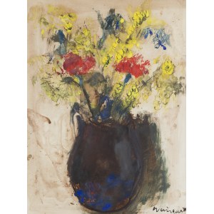 Joachim Weingart (1895 Drohobycz - 1942 Auschwitz), Kwiaty w brązowym wazonie, około 1935