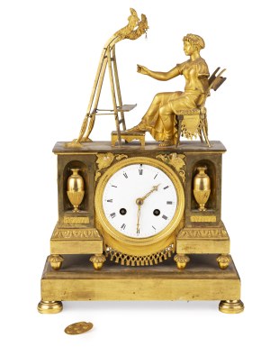 Clock with allegory painting