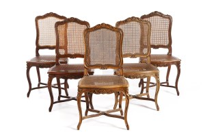 Set of five chairs from the Regency era