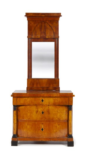 Biedermeier chest of drawers and mirror