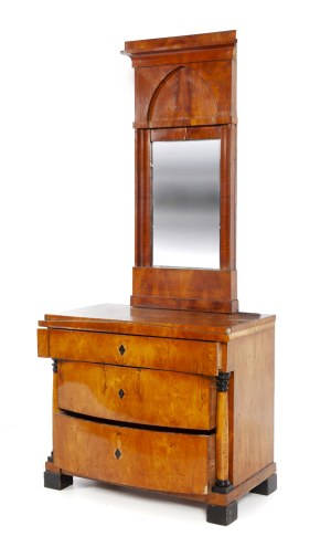 Biedermeier chest of drawers and mirror