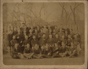 Photograph of students and staff of the Franz Josef Gymnasium in Lviv. Lviv [1870s].