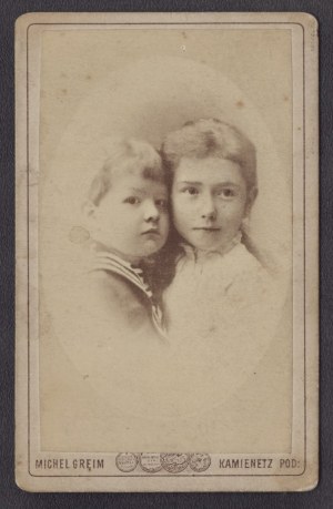 GREIM Michal] Portrait photograph of Kazimierz and Maria Weryho-Darewski. Photo by M. Greim. Kamenetz Podol. [Kamieniec Podolski, l. 80s of the XIX century].