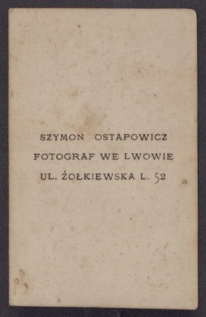 OSTAPOWICZ Szymon] Photograph of an unknown marriage Photo by S. Ostapovich. Lviv. Zolkiewska Street L. 52. 1860s.