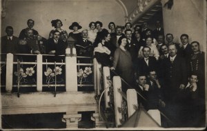 Fr. Joseph's Lancers] Photograph of a group of people during a ball. M.Z.E. OK team in Lviv. Lviv 16 III 1924.