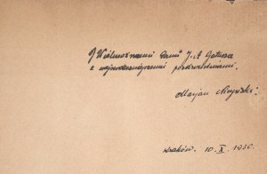 NIZYÑSKI Marjan - Sketches of poetry. Vol. II. Kraków 1931: Zakład Art. Litograficzny A. Proszynski [dedication by the author to Jozef Galuszko].