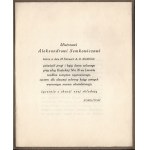 [SEMKOWICZ Aleksander] Aleksandrowi Semkowiczowi w dniu 23 lutego 1930 lwowscy bibliofile. Lwów 1930