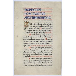 Towarzystwo Strzeleckie we Lwowie] Adres ku czci Abp Józefa Bilczewskiego, w obronie przed atakami czasopisma Monitor, Lwów, Strzelnica Miejska, 9 VI 1907 r.