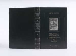 ZALEWSKI Ludwik - Biblioteka seminarium duchownego w Lublinie i biblioteki klasztorne w diecezji lubelskiej i podlaskiej. Warsaw 1926; printed by. W. Lazarski [bound by Marek Bauer].