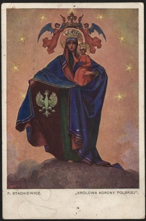 Patriotic postcard. Queen of the Polish Crown. Mal. P. Stachiewicz. Red Cross Publishing House. No. 7.