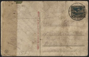 Patriotic postcard. O Mary Queen of the Polish Crown pray for us! Coats of arms of Poland, Lithuania and Ukraine. 1920 r.