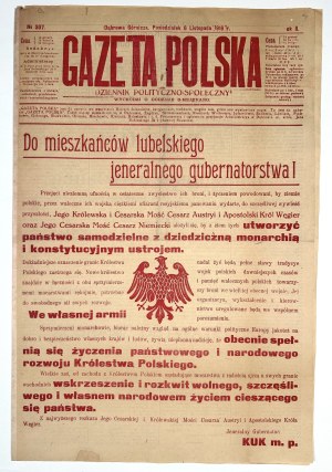 Act of November 5, 1916] Gazeta Polska. Political and social daily of November 6, 1916. No. 307, Year II. 