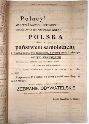 Act of November 5, 1916] Gazeta Polska. Political and social daily of November 6, 1916. No. 307, Year II. 