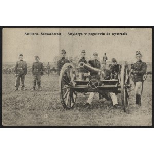 Artyleria w pogotowiu do wystrzału. 1915. Leon Rosenschein. Drohobycz.