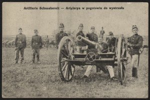 Artillery on standby to fire. 1915 - Leon Rosenschein. Drohobych.