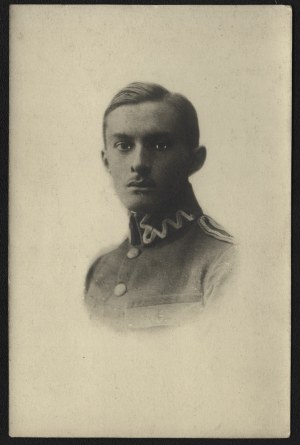 Portrait photograph of Lt. Boguslaw Szula, songster of the 2nd Brigade of the Polish Legions, fallen in the 1920 war. [ca 1919]