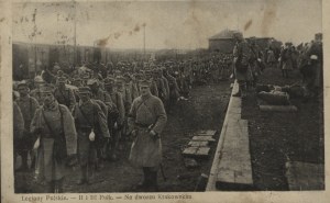 Polish Legions] 2nd and 3rd Regiments at the Krakow railway station. Cracow 15/IV. 1915.