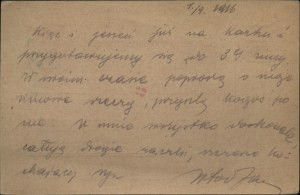 Polish Legions] Capt. Włodzimierz Zagórski correspondence from the front. Dat. 1.9.1916