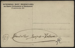 Regency Council Warsaw] Intromission of the Regency Council at the Royal Castle in Warsaw on October 27, 1917.