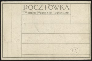 Set of 3 postcards of the 1st Regiment of the 1st Brigade of Legions. Column at Raśne, Ziemianka nad Nidą, Ziemianka nad Nidą.