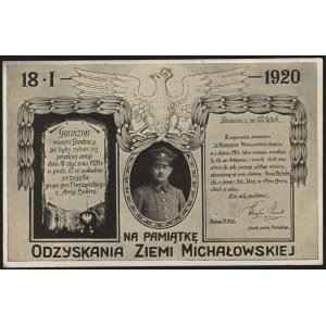 Armia Hallera] Na pamiątkę odzyskania Ziemi Michałowskiej. 18. I. 1920