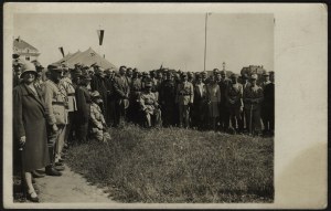 General Jozef Haller during a reunion of members of the Hallerian Association in Poznan combined with a rally of the Blue Squads. Poznan 1929. Photo by Alexander Meyer. [visible are Rev. J. Panas, Col. F. Arciszewski, I. Modelski].