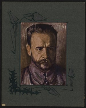 HALLER Jozef general] Reproduction of the portrait of Colonel Jozef Haller in the uniform of the Polish Legions. Mal. St. Janowski. Ca 1915.