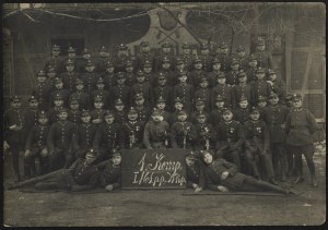61st Infantry Regiment] 1st Company of the 61st P. P. Wielkopolska. Group photograph. Interwar period