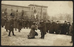 Army of Greater Poland, Army of Greater Poland] Photograph from the oath of office of the Army of Greater Poland, taken by Gen. Dowbor-Muśnicki. 26 I 1919 .Photo by Greger and Ska. Poznan.