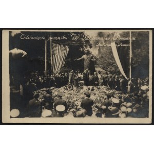Poznań] Fotografia z uroczystości odsłonięcia pomnika prezydenta Woodrowa Wilsona. 4 VII 1931