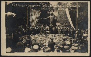 Poznan] Photograph of the unveiling ceremony of the monument to President Woodrow Wilson. 4 JULY 1931