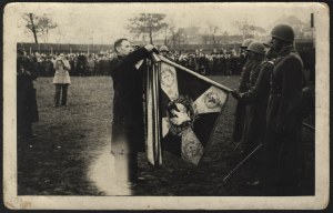 3 Podhale Rifle Regiment] Photograph of the flag post of the 3rd P. S. P. in Bielsko-Biala.