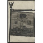 37 Łęczycki Pułk Piechoty im. ks. Józefa Poniatowskiego] Dwie fotografie sztandaru 37. P. P. [przed 1934 r.]