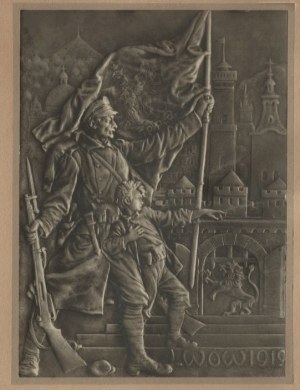 5th Infantry Regiment of Józef Piłsudski's Legions] Photograph of a plaque commemorating the liberation of Lviv. 1919.