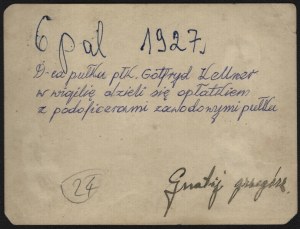 6th Light Artillery Regiment] Regimental commander Col. Gotfryd Kellner shares a wafer with the regiment's professional non-commissioned officers on Christmas Eve. 1927
