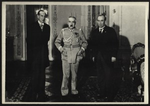 Marshal Jozef Pilsudski and Colonel Jozef Beck during the visit of Hungarian Prime Minister Julius Gombos. Belvedere 24 X. 1934 r.