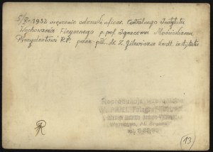 MOŚCICKI Ignacy] Photograph from the ceremony of presenting the officer. Central Institute of Physical Education to the President of the Republic of Poland Ignacy Moscicki. 5 X 1932. Photo by W. Pikiel