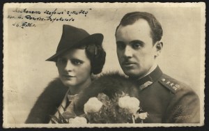 POLISH ARMY] Photograph of Ludwik Rawicz-Rojek, hero of the battle of Monte Cassino, with his wife. Kraków 1936; photo: Flora Kraków, Zwierzyniecka.