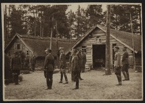 Polish Army] Situation photograph of a WP camp, Col. Gustaw Paszkiewicz visible.