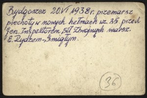 POLISH ARMY] Infantry march in new helmets wz. 35 in front of Gen. Inspector of the Armed Forces Marsh. E. Rydz-Śmigły. Bydgoszcz 20.VI. 1938 r.