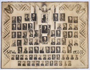 Higher War College] Commemorative tableau of the participants of the Higher War College course in 1933-35 [Warsaw 1935].