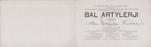 5 Artillery Group Krakow] Invitation to the ball of the 5th Artillery Group in the Salons of the Garrison Officers' Casino in Cracow, 7 II 1931.