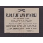 BANDURSKI Władysław] Klepsydra Ks. Dr. Władysław Bandurski tytulary biskup Cydonu, urodzony w Sokalu dn 25. V. 1863 roku, zmarł w Wilnie dn. 6-go marca 1932 roku. Drukarnia Józefa Zawadzkiego w Wilnie.