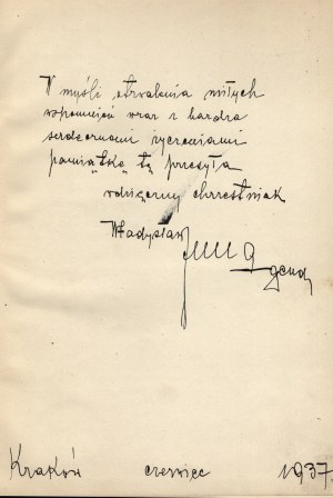 JUNG Władysław gen., dedication] CZAPELSKA Helena - Children of Mary in Lviv's Sacré Coeur : From the thirtieth anniversary of the congregation given [...] Lviv 1908. Circulated by the Congregation. From the Printing House 