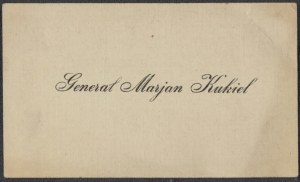 Polish Army] Visiting ticket of General Marian Kukiel [before 1939].