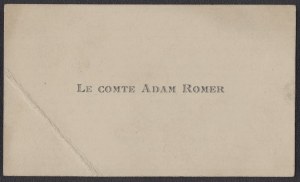 Polish Army] Visiting ticket of Capt. Adam Romer [before 1939].